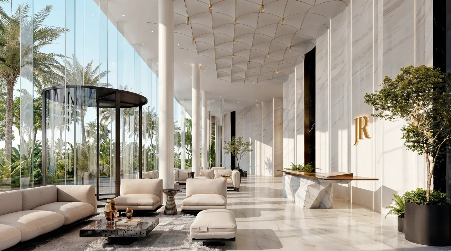 Die zweigeschossige Marken-Lobby von Richmond Residences, Mira Coral Bay
